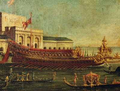 Bucentaur (państwowa galera dożów Wenecji), Włochy autorstwa Antonio (studio of) Canaletto