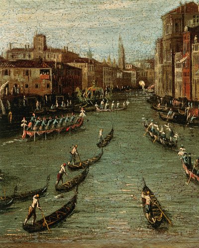 Regaty historyczne: Gondole na Canale Grande autorstwa Antonio (studio of) Canaletto