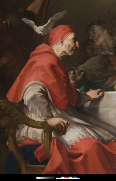 Św. Grzegorz witający Jezusa pielgrzyma (detal z 3498744) 1729-1731 (obraz) autorstwa Antonio Balestra