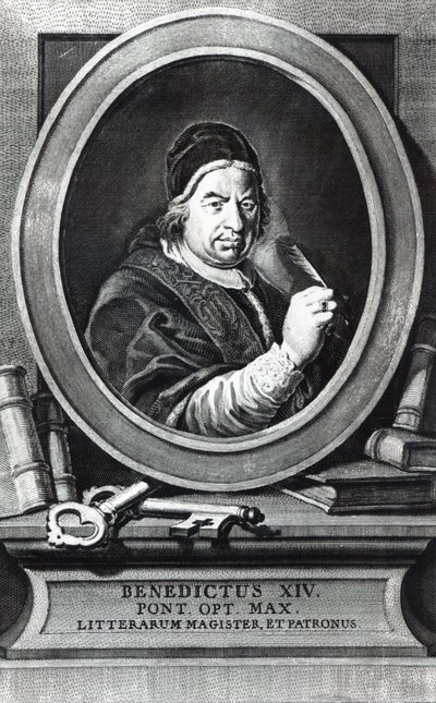 Papież Benedykt XIV (rycina) autorstwa Antonio Baratti