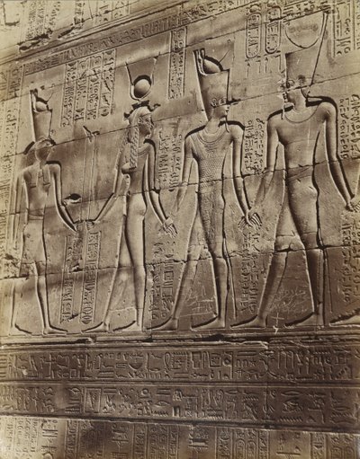 Płaskorzeźba ze świątyni w Edfu autorstwa Antonio Beato