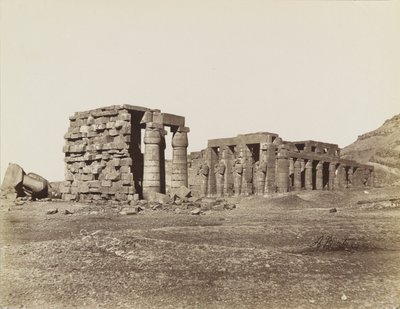 Widok ogólny Ramesseum, Teby autorstwa Antonio Beato