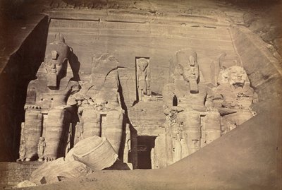 Świątynia Ramzesa II, Abu Simbel, ca. 1860. autorstwa Antonio Beato