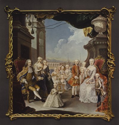 Cesarzowa Maria Teresa i jej rodzina na tarasie Pałacu Schonbrunn autorstwa Antonio Bencini