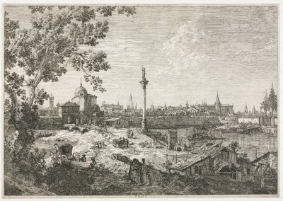 Panorama miasta nad rzeką. autorstwa Giovanni Antonio Canal