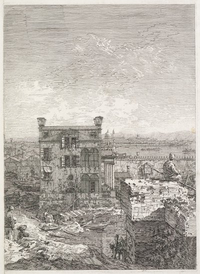 Widoki: Dom otoczony sześcioma kolumnami autorstwa Antonio Canaletto