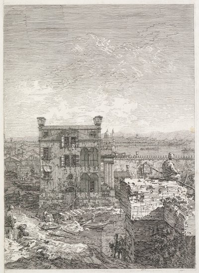 Widoki: Dom otoczony sześcioma kolumnami, 1735-1746. autorstwa Giovanni Antonio Canal
