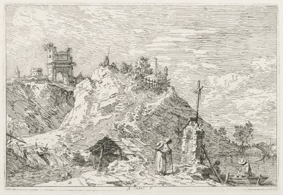Widoki: Pielgrzym na modlitwie, 1735-1746. autorstwa Giovanni Antonio Canal