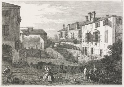 Widoki: Śluza na kanale w Dolo, 1735-1746. autorstwa Giovanni Antonio Canal