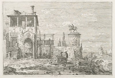 Widoki: Pomnik konny, 1735-1746. autorstwa Giovanni Antonio Canal