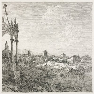 Widoki: Grób biskupa, 1735-1746. autorstwa Giovanni Antonio Canal