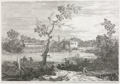 Widoki: Widok na Burano, miasto na wyspie na lagunie weneckiej autorstwa Antonio Canaletto