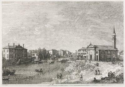 Widoki: Widok na Dolo, miasto nad Brenta, na zachód od Wenecji, 1735-1746. autorstwa Giovanni Antonio Canal