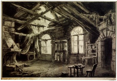 Scenografia do sztuki „Życie hazardzisty” V Ducange, 1828. autorstwa Antonio Canoppi