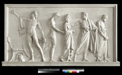 Achilles dostarcza Briseis Heroldom Agamemnona, 1787-90 (tynk) autorstwa Antonio Canova
