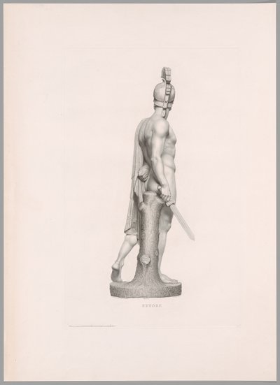 Ettore, widok z boku, z Oeuvre de Canova autorstwa Antonio Canova