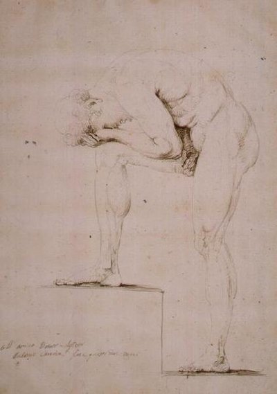 Mężczyzna nago płacze (ołówek na papierze) autorstwa Antonio Canova