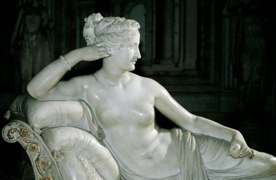 Paolina Borghese jako Wenus Victrix, Antonio Canova (1757-1822), biały marmur autorstwa Antonio Canova