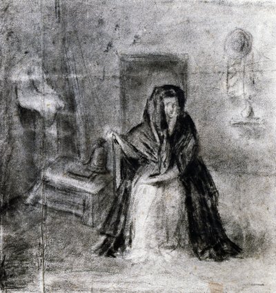Kobieta w pozycji siedzącej, Antonio Canova (1757-1822), rysunek autorstwa Antonio Canova