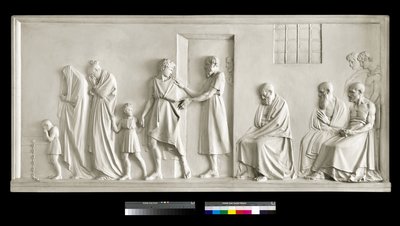 Sokrates opuszcza rodzinę, 1787-1790 (tynk) autorstwa Antonio Canova