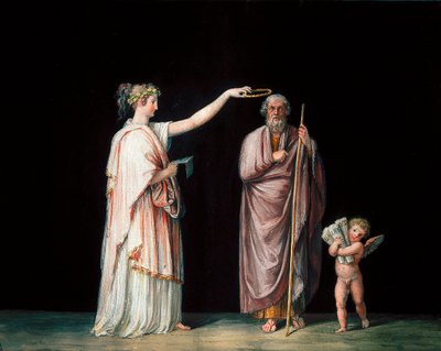 Muza Kaliope i Homer. Tempera Antonio Canovy (1757-1822), około 1798 r. autorstwa Antonio Canova