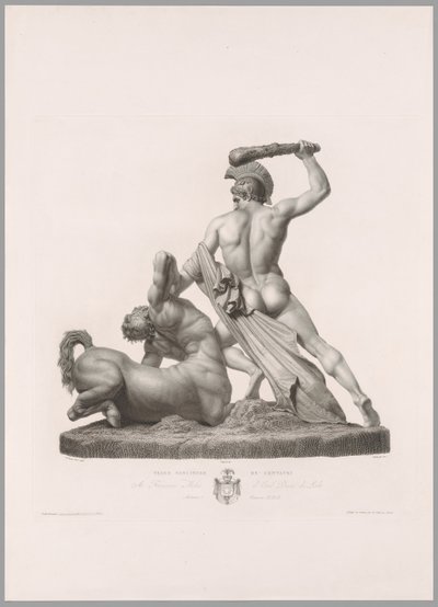 Tezeusz i Centaur, widok z tyłu, z Oeuvre de Canova autorstwa Antonio Canova