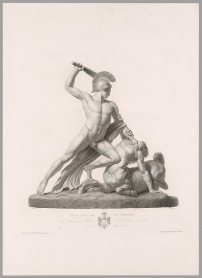 Tezeusz i Centaur, widok z przodu, z Oeuvre de Canova autorstwa Antonio Canova