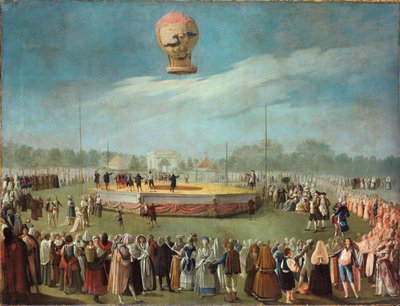 Wejście balonu w obecności dworu Karola IV, ok. godz. 1783 autorstwa Antonio Carnicero