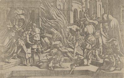 Spalenie zwłok, 1540-45. autorstwa Antonio Fantuzzi