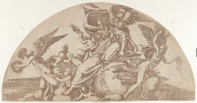 Bóg usadowiony na świecie, 1540-45. autorstwa Antonio Fantuzzi