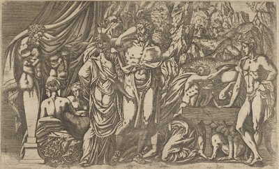 Herkules przebrany za kobietę, 1540-45. autorstwa Antonio Fantuzzi