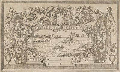 Pejzaż z ozdobną ramą, ca. 1543. autorstwa Antonio Fantuzzi