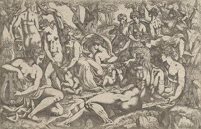 Muzy u stóp góry Parnas, 1540-45. autorstwa Antonio Fantuzzi