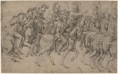 Jeźdźcy niosący łuki i oszczepy autorstwa Antonio Fantuzzi after Giulio Romano