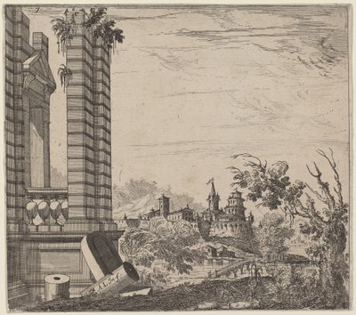 Krajobraz z ruinami autorstwa Antonio Francesco Lucini