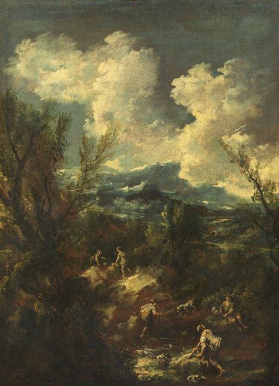Krajobraz z Praczkami, 1711-35 autorstwa Antonio Francesco Peruzzini