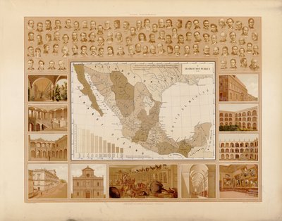 Malarstwo Atlas to historia meksykańskich Stanów Zjednoczonych. autorstwa Antonio García Cubas