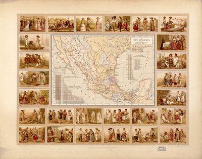 Malarski i historyczny atlas Meksykańskich Stanów Zjednoczonych. LOC 2008621671-5 autorstwa Antonio García Cubas