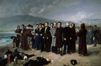 Egzekucja Torrijosa i jego towarzyszy na plaży w Maladze autorstwa Antonio Gisbert