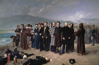 Egzekucja Torrijosa i jego towarzyszy na plaży w Maladze autorstwa Antonio Gisbert