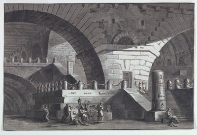 Scenografia, Wnętrze więzienia ze śmiercią Sokratesa autorstwa Antonio Giuseppe Basoli