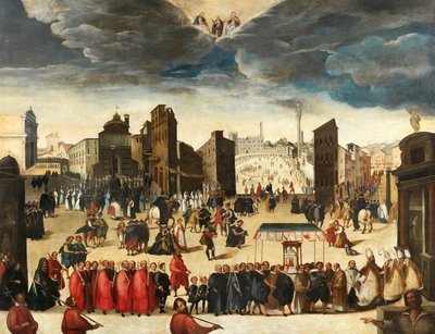 Procesja z okazji poświęcenia Insigne Collegiata di Santa Maria, 23 października 1611. autorstwa Antonio Gregori