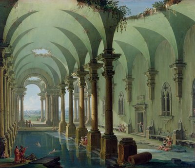 Fantazja architektoniczna (olej na płótnie) autorstwa Antonio Joli