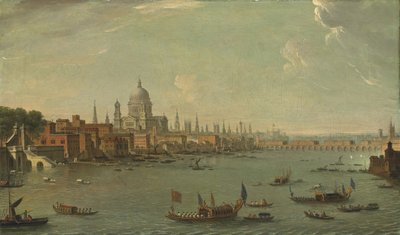 Cztery widoki Londynu: Tamiza w kierunku St. Pauls autorstwa Antonio Joli