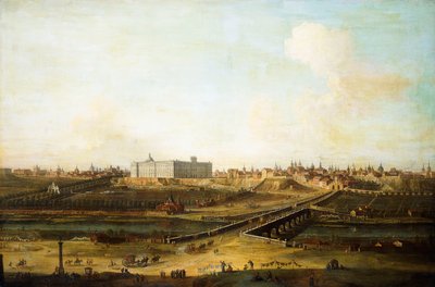 Madryt i Palacio Real z Zachodniego Brzegu Manzanares, 1752-53 autorstwa Antonio Joli