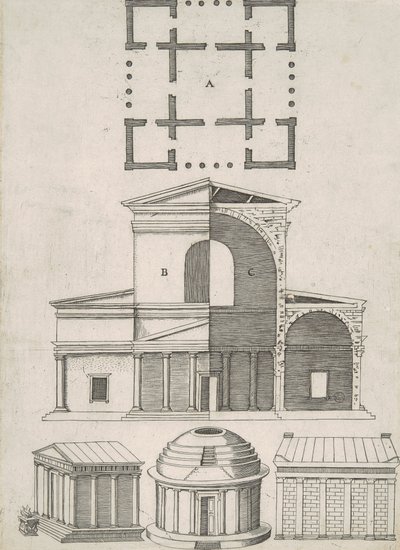 Templos Antigos e Rotundas (Cinco Designs)polonês autorstwa Antonio Lafreri