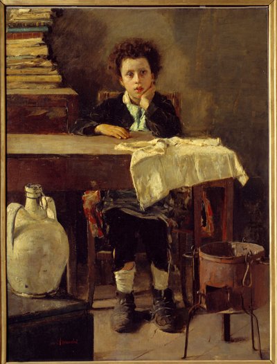 Mały chłopiec lub biedny chłopiec Obraz Antonio Manciniego (1852-1930) XIX w. Słońce. 1,3x0,97 m Paryż, Muzeum Orsay autorstwa Antonio Mancini