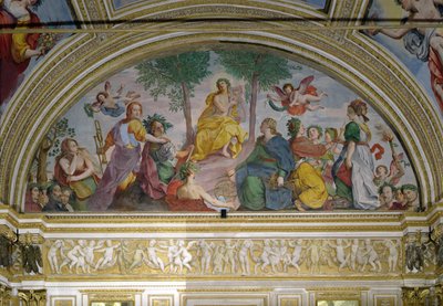 Sala Lustrzana, Apollo i Muzy (fresk) autorstwa Antonio Maria Viani