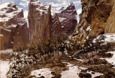 Roncesvalles (lub Roncesvalles po hiszpańsku). Krajobraz północnej Hiszpanii. Obraz Antoniego MUNOZA i DEGRAIN (1841-1924), koniec XIX wieku. Olej na płótnie. Hiszpania, Walencja, Museo de Bellas Artes San Pio V. autorstwa Antonio Munoz Degrain