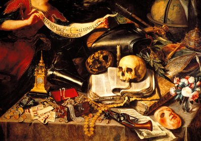Oświecenie życia, szczegóły autorstwa Antonio Pereda y Salgado